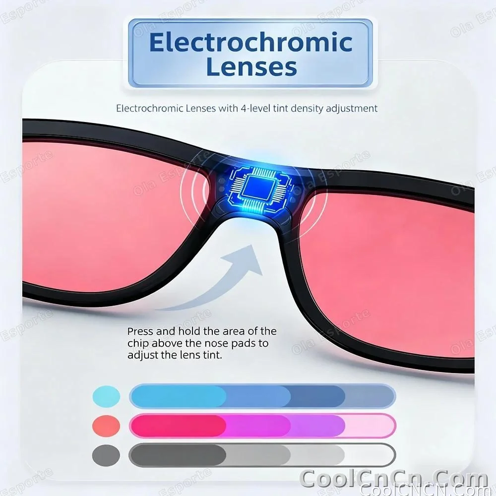 2026 Smart Audio Glasses Touch Control Color Changing Lens Dual Microphone Noise Reduction AI translation Bluetooth Sunglasses - detail