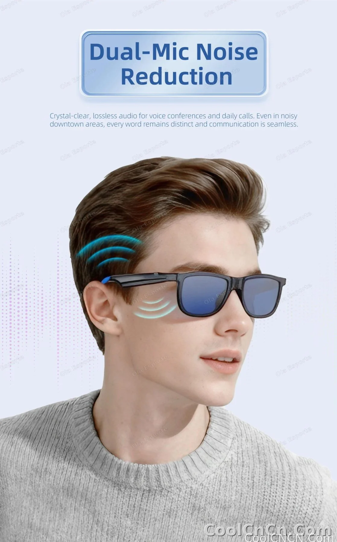 2026 Smart Audio Glasses Touch Control Color Changing Lens Dual Microphone Noise Reduction AI translation Bluetooth Sunglasses - detail