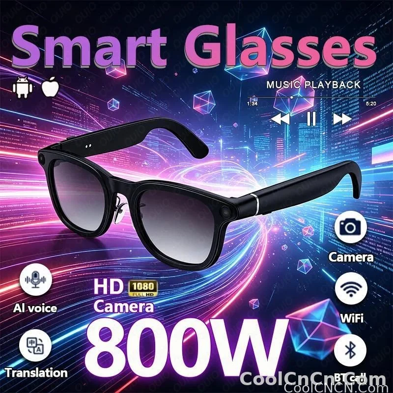 2026 New Smart Glasses Dual Microphone Noise Reduction Listening to Music 800W HD Camera Recording Bluetooth Call Smart Glasses