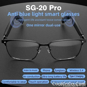 SG-20 Pro TWS 2-in-1 Smart Bluetooth Glasses - Convertible Sunglasses & Clear Lenses, Wireless Audio, Touch Control - view 6