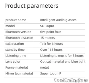 SG-20 Pro TWS 2-in-1 Smart Bluetooth Glasses - Convertible Sunglasses & Clear Lenses, Wireless Audio, Touch Control - view 13