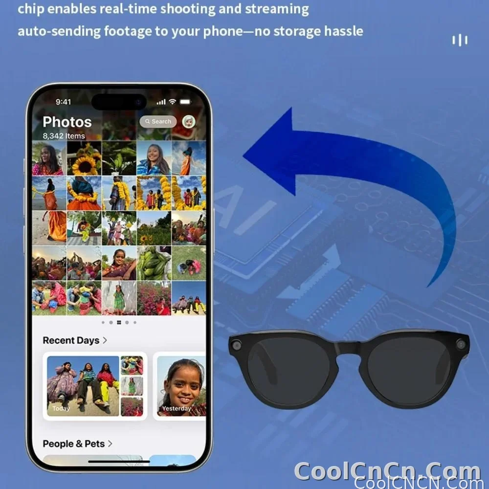 Smart Glasses Camera Glasses BT Call Music Touch Sunglasses Voice Assistant Video Recording WIFI AI Glasses Translator - detail