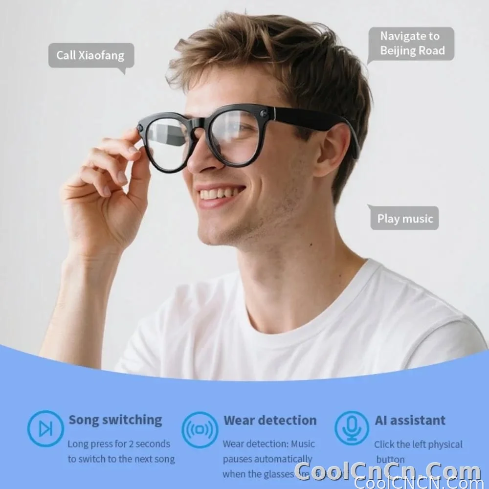 Smart Glasses Camera Glasses BT Call Music Touch Sunglasses Voice Assistant Video Recording WIFI AI Glasses Translator - detail