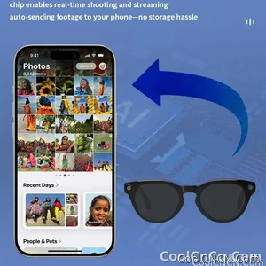 Smart Glasses Camera Glasses BT Call Music Touch Sunglasses Voice Assistant Video Recording WIFI AI Glasses Translator - view 5
