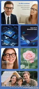 Smart Glasses Camera Glasses BT Call Music Touch Sunglasses Voice Assistant Video Recording WIFI AI Glasses Translator - view 9