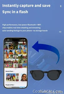 Smart Glasses Camera Glasses BT Call Music Touch Sunglasses Voice Assistant Video Recording WIFI AI Glasses Translator - view 13