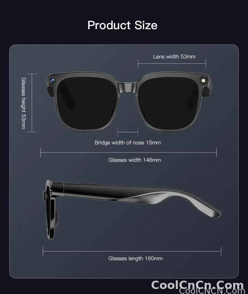 2026 Smart AI Glasses Men New 4K HD 800W pixel Camera 32GB Memory 120+ Translation ChatGPT Music Shoot Photos &Video Sunglasses - detail