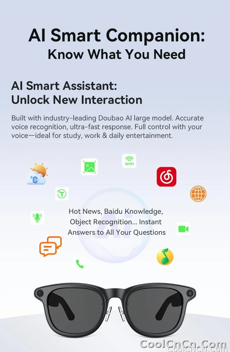 2026 New 6K HD AI Smart Glasses Chat GPT 800MP Camera Bluetooth Call 290mAh Battery 32GB Voice Assistant Control Smart Glasses - detail