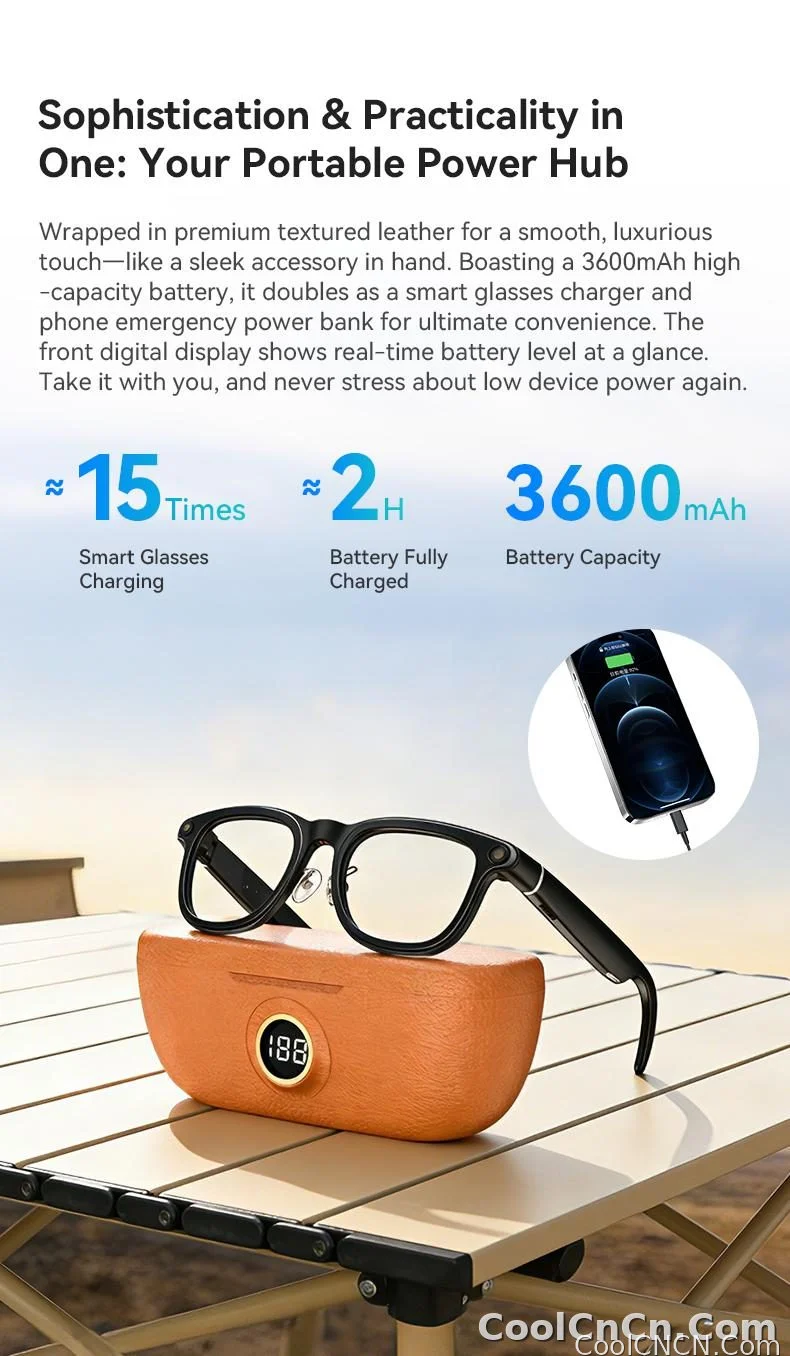 2026 New 6K HD AI Smart Glasses Chat GPT 800MP Camera Bluetooth Call 290mAh Battery 32GB Voice Assistant Control Smart Glasses - detail