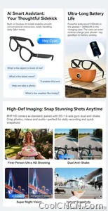 2026 New 6K HD AI Smart Glasses Chat GPT 800MP Camera Bluetooth Call 290mAh Battery 32GB Voice Assistant Control Smart Glasses - view 9