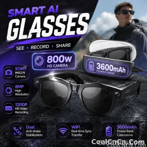AI Camera Glasses 2026 New 1080P Video Recorder Bluetooth Audio Open Ear Music Voice Control WiFi Sync Smart Eyewear Outdoor Use - view 1