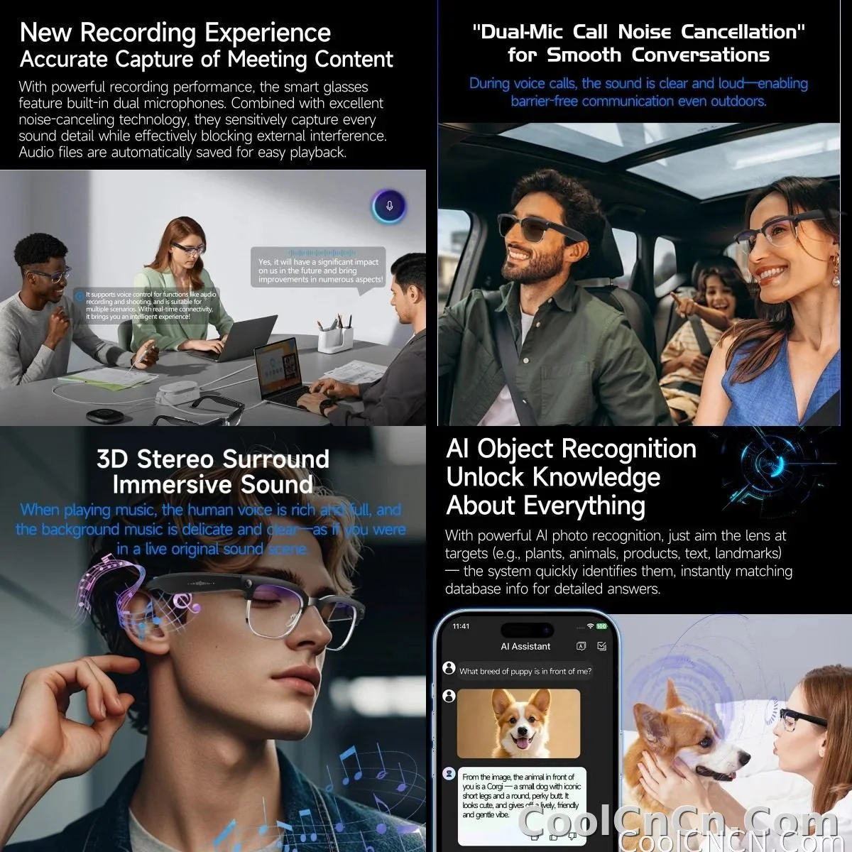 2026 New 8K HD AI Smart Glasses Men with Chat GPT 800MP Camera Bluetooth Call AI Translation Voice Assistant Control Unisex Sung - detail