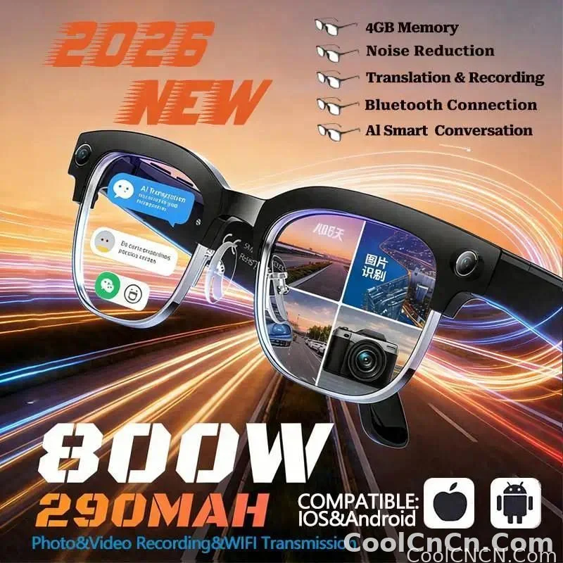 Smart Glasses 800W Camera 2026New Technologies Video Recording AI Photo Recognition Bluetooth Calls Voice Translation Sunglasses