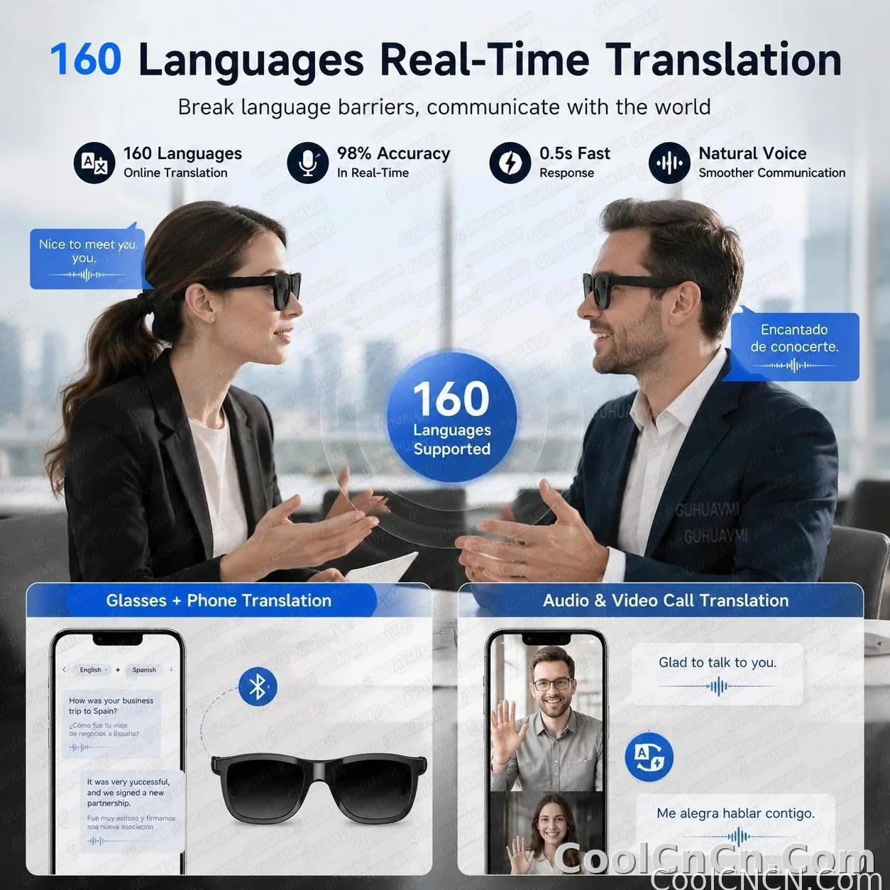 2026 New Touch Color Change Smart Glasses 100+Translation Voice Wake-Up Dual Mic Noise Reduction Bluetooth Music Audio Sunglasse - detail