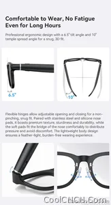 AI Smart Audio image Glasses, 3600mAh Charging Case, Hands-Free Call, Open-Ear Headphones, for Driving, Running, Daily Use - view 24