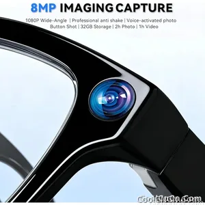 AI Smart Glasses 8MP HD Camera Sunglasses Audio AI Voice Assistant Real-Time Translation Vlog Eyeglasses for Daily Work Travel - view 3
