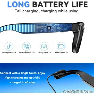 AI Smart Glasses 8MP HD Camera Sunglasses Audio AI Voice Assistant Real-Time Translation Vlog Eyeglasses for Daily Work Travel - view 7