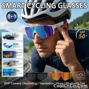 2026 New 4K HD AI Smart Cycling Glasses Men 800MP Camera Goggle BT Call AI Translation Voice Assistant Control Sunglasses Women - view 1