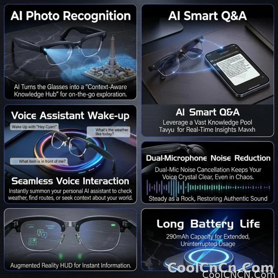 AI Smart Glasses Translation 800W Pixel Camera Video Music Player Call Business 8K Sunglasses Glasses Men For Travel Work 2026 - detail