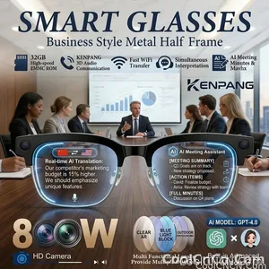 AI Smart Glasses Translation 800W Pixel Camera Video Music Player Call Business 8K Sunglasses Glasses Men For Travel Work 2026 - view 1