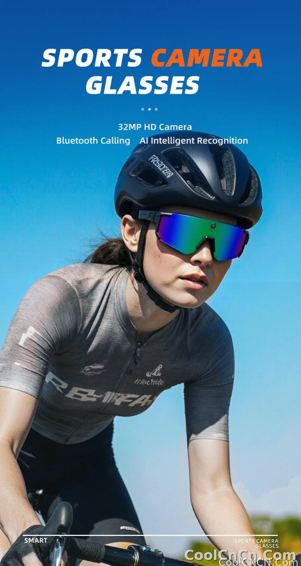 2026 New AI smart shooting&recording glasses with 800W camera, HD anti-shake bicycle riding shooting artifact, windproof goggles - detail