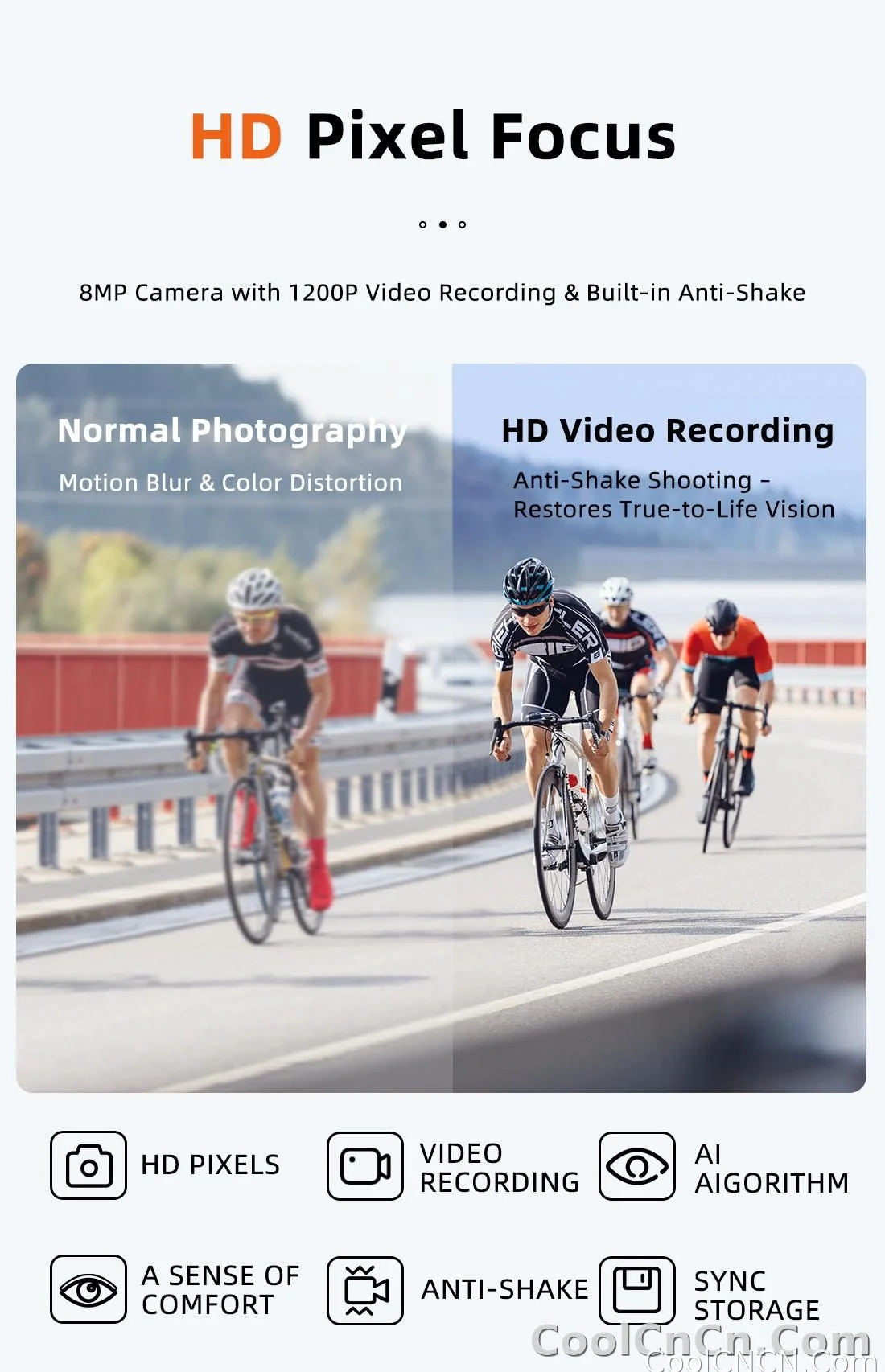 2026 New AI smart shooting&recording glasses with 800W camera, HD anti-shake bicycle riding shooting artifact, windproof goggles - detail