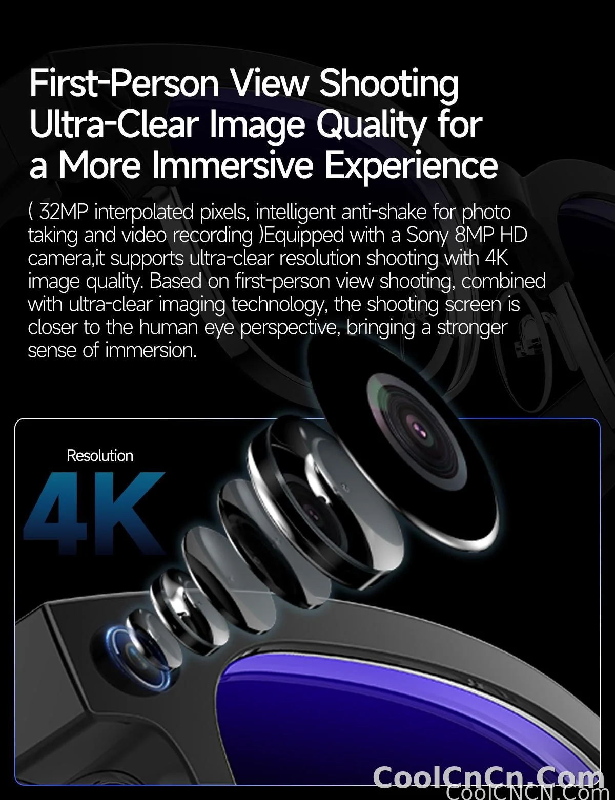 4K 800W HD Camera AI Smart Glasses 2026 ChatGPT Record Video Languages Translation Music Player Sunglasses Glasses With Camera - detail