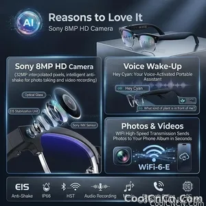 4K 800W HD Camera AI Smart Glasses 2026 ChatGPT Record Video Languages Translation Music Player Sunglasses Glasses With Camera - view 3
