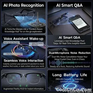 4K 800W HD Camera AI Smart Glasses 2026 ChatGPT Record Video Languages Translation Music Player Sunglasses Glasses With Camera - view 7
