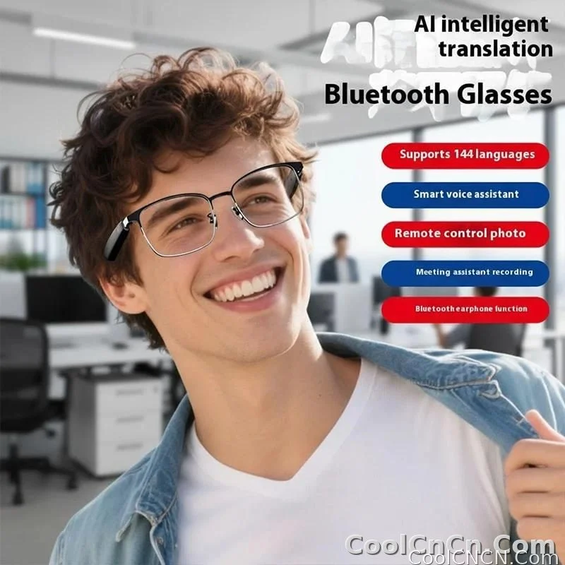 AI Glasses For Men languages Real Time Translation Wireless Bluetooth Touch Call Meeting Sports Music Smart Glasses - detail
