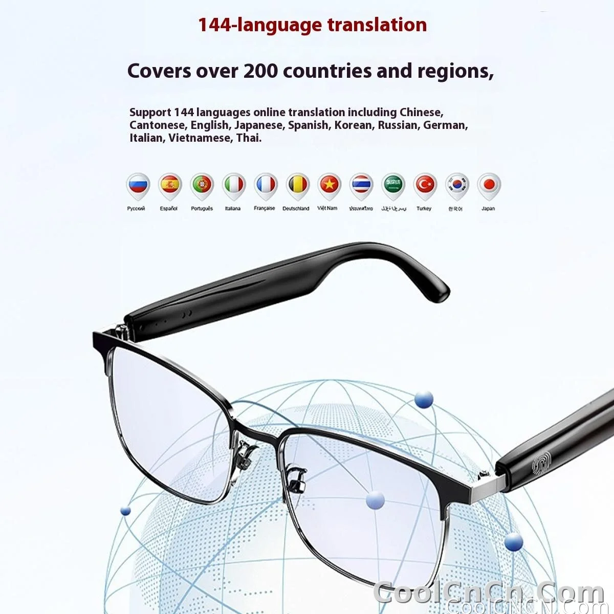 AI Glasses For Men languages Real Time Translation Wireless Bluetooth Touch Call Meeting Sports Music Smart Glasses - detail