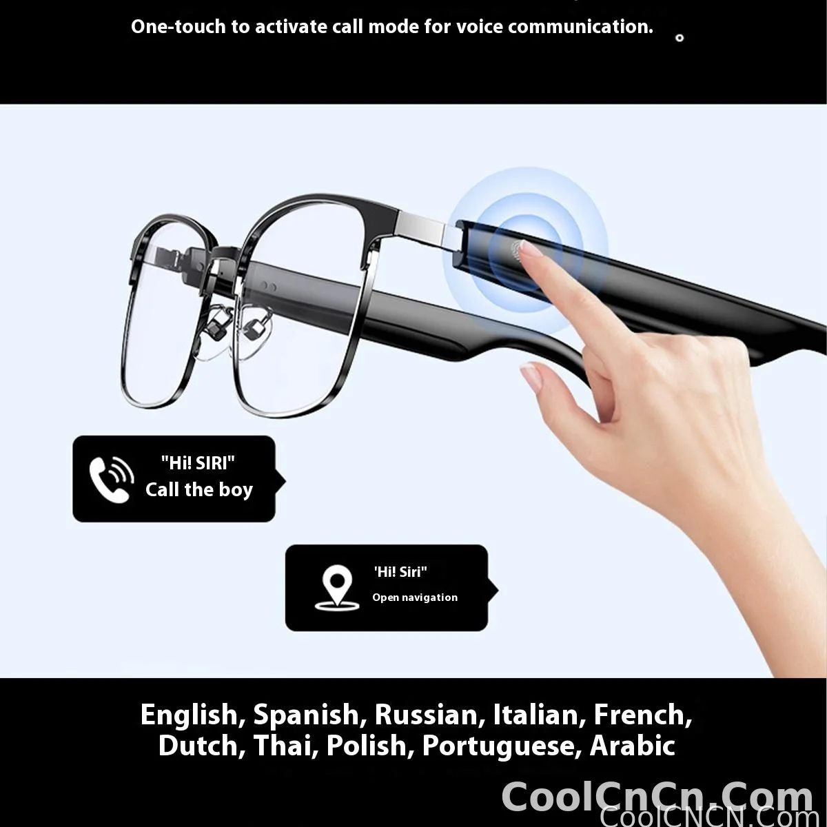 AI Glasses For Men languages Real Time Translation Wireless Bluetooth Touch Call Meeting Sports Music Smart Glasses - detail