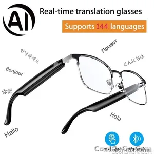 AI Glasses For Men languages Real Time Translation Wireless Bluetooth Touch Call Meeting Sports Music Smart Glasses - view 1