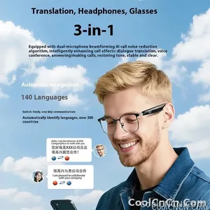 AI Glasses For Men languages Real Time Translation Wireless Bluetooth Touch Call Meeting Sports Music Smart Glasses - view 4