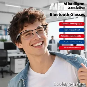 AI Glasses For Men languages Real Time Translation Wireless Bluetooth Touch Call Meeting Sports Music Smart Glasses - view 7