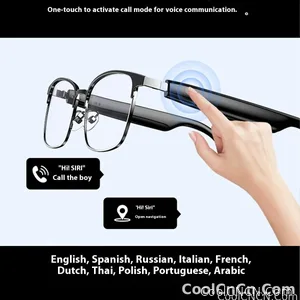 AI Glasses For Men languages Real Time Translation Wireless Bluetooth Touch Call Meeting Sports Music Smart Glasses - view 16
