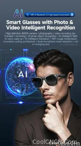 W610 AI Smart Glasses with Video Camera 800W Outdoor Sunglasses Wi-Fi Transfer BT Calling Audio Record Smart Wearable Headset - view 8
