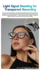 W610 AI Smart Glasses with Video Camera 800W Outdoor Sunglasses Wi-Fi Transfer BT Calling Audio Record Smart Wearable Headset - view 12