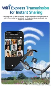 W610 AI Smart Glasses with Video Camera 800W Outdoor Sunglasses Wi-Fi Transfer BT Calling Audio Record Smart Wearable Headset - view 13