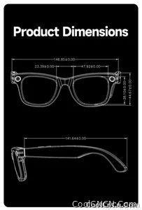 W610 AI Smart Glasses with Video Camera 800W Outdoor Sunglasses Wi-Fi Transfer BT Calling Audio Record Smart Wearable Headset - view 28