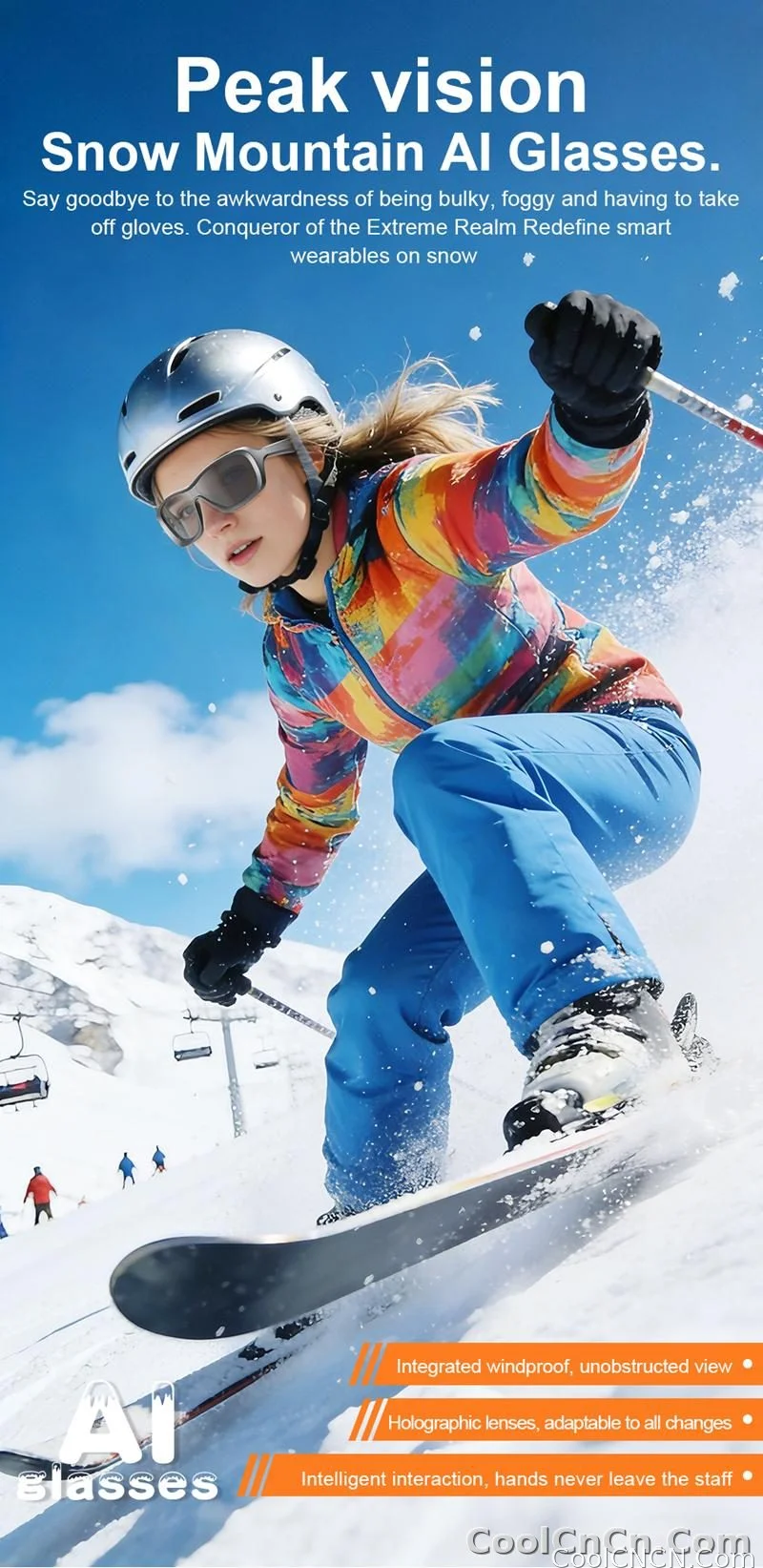 AI Smart Glasses Voice Translation Audio Sunglasses Outdoor UV Protection Ski Goggles Listen to Music Make Calls 2026 New - detail
