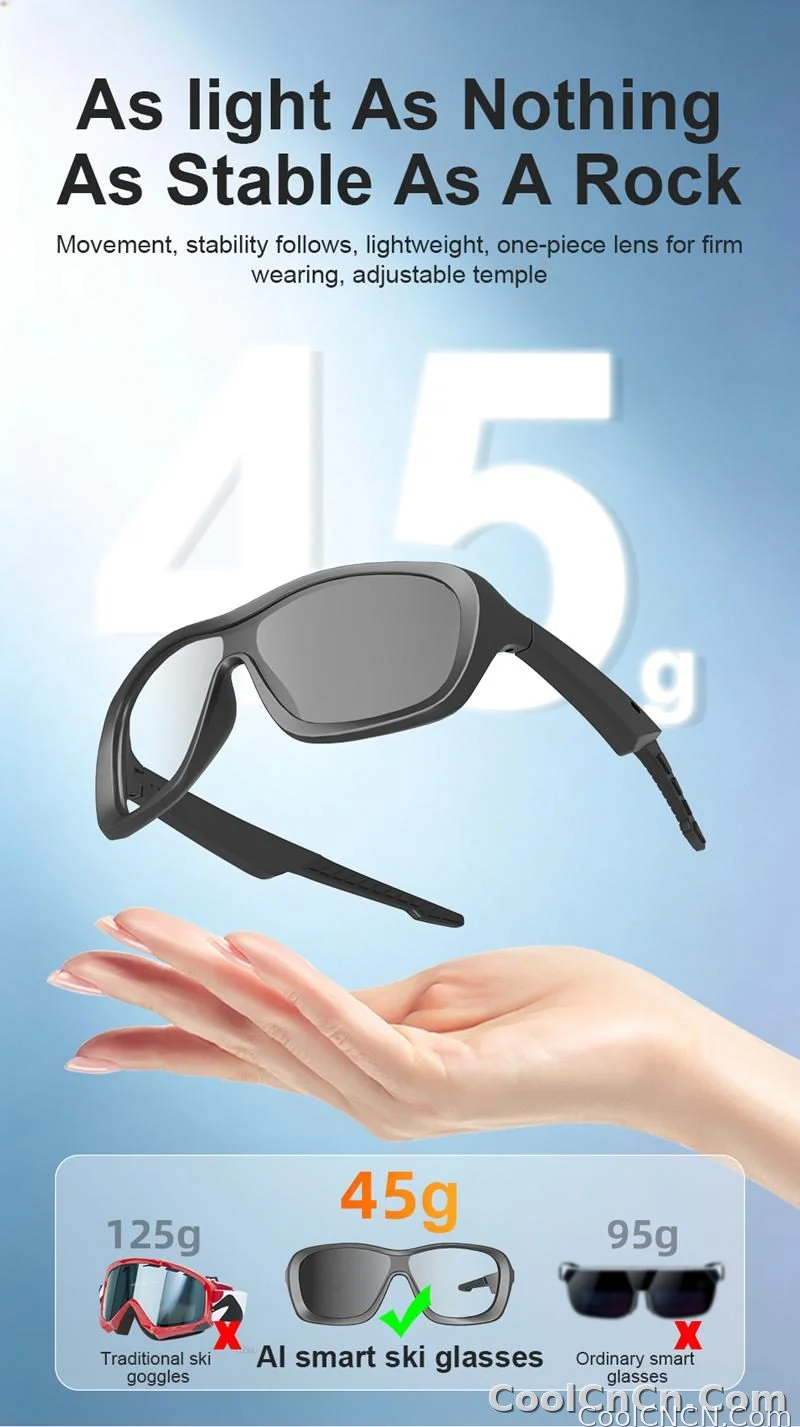 AI Smart Glasses Voice Translation Audio Sunglasses Outdoor UV Protection Ski Goggles Listen to Music Make Calls 2026 New - detail