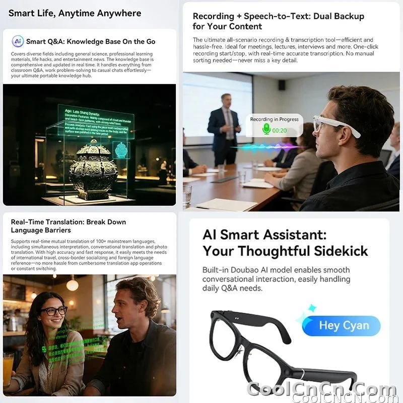 2026 Ultra AI Smart Glasses 1200P Camera ChatGPT Voice Assistant 32GB Storage Real-time Translation Bluetooth Music Sunglasses - detail