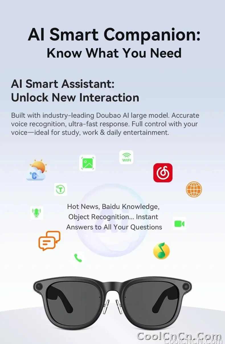 2026 Ultra AI Smart Glasses 1200P Camera ChatGPT Voice Assistant 32GB Storage Real-time Translation Bluetooth Music Sunglasses - detail