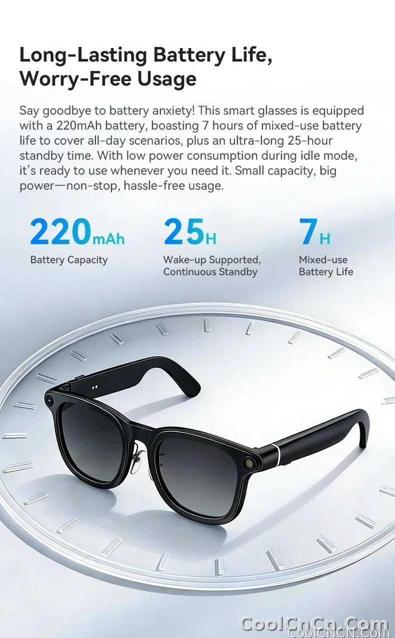 2026 Ultra AI Smart Glasses 1200P Camera ChatGPT Voice Assistant 32GB Storage Real-time Translation Bluetooth Music Sunglasses - detail