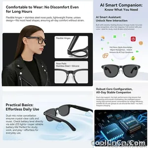 2026 Ultra AI Smart Glasses 1200P Camera ChatGPT Voice Assistant 32GB Storage Real-time Translation Bluetooth Music Sunglasses - view 5