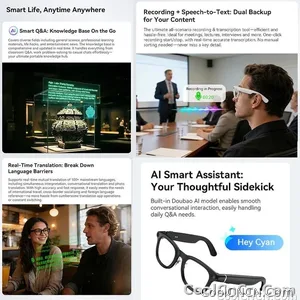 2026 Ultra AI Smart Glasses 1200P Camera ChatGPT Voice Assistant 32GB Storage Real-time Translation Bluetooth Music Sunglasses - view 6