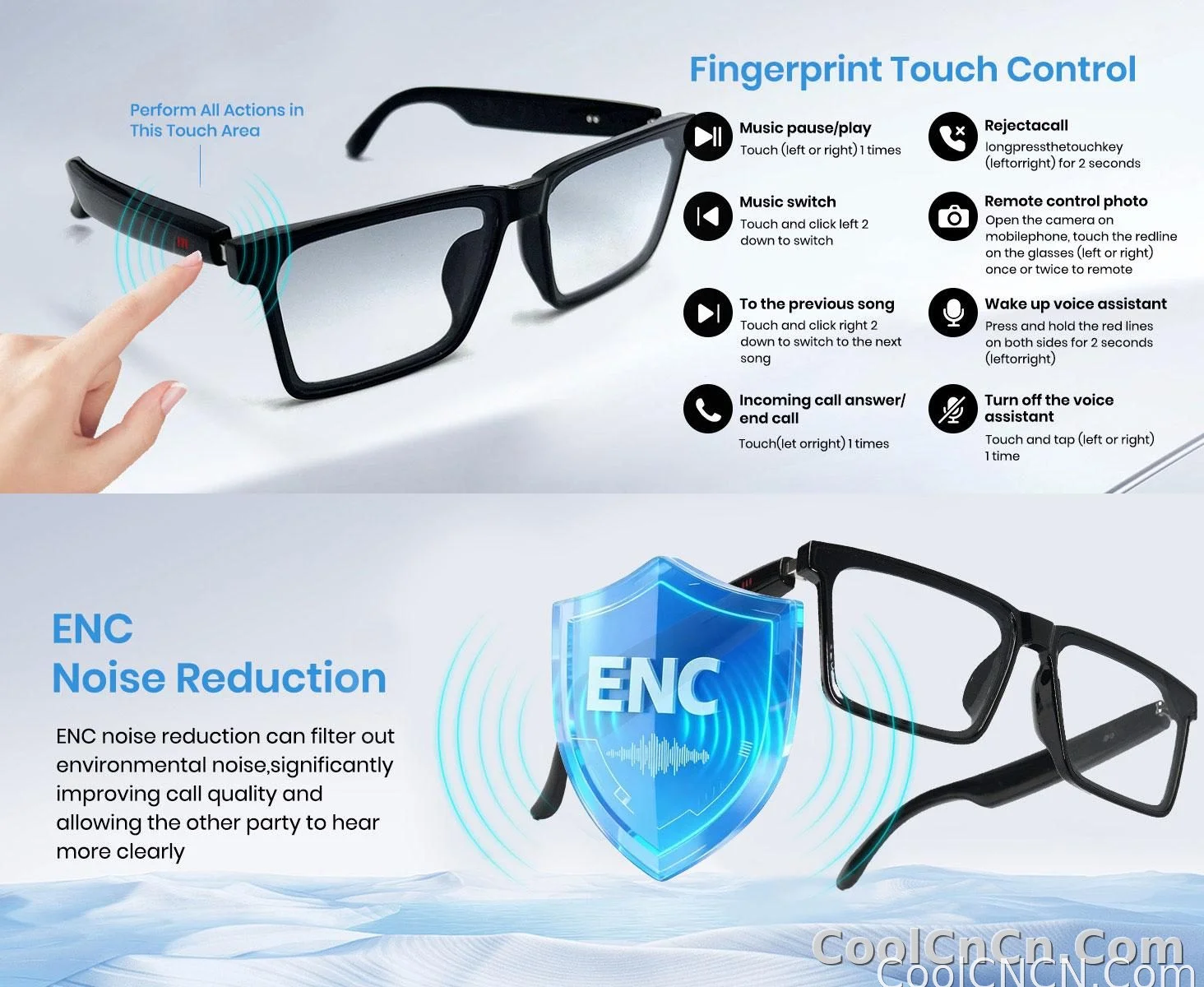 Smart Audio Glasses with Real-Time Translation Hi-Fi Music Playback Noise-Cancelling Voice Calls And Photochromic Lenses - detail