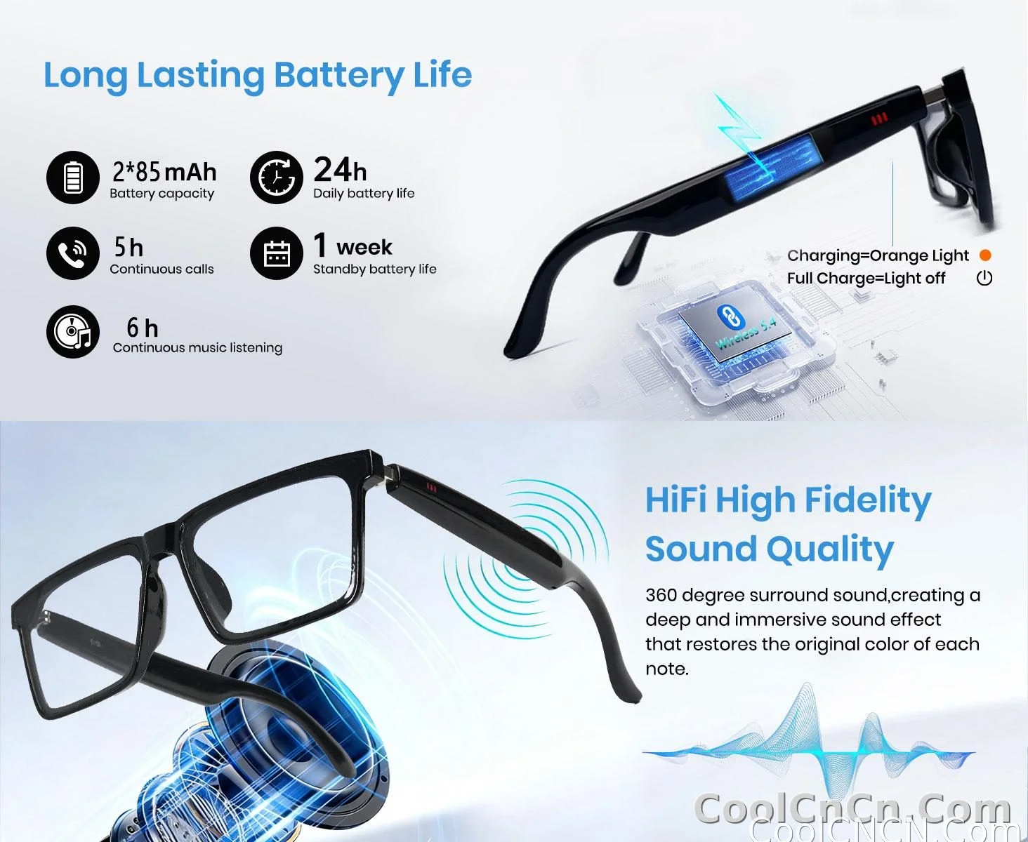 Smart Audio Glasses with Real-Time Translation Hi-Fi Music Playback Noise-Cancelling Voice Calls And Photochromic Lenses - detail
