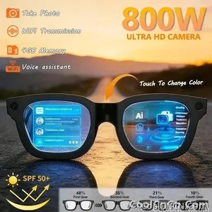 With Camera AI 4K Glasses New Upgrade 800W HD Video Recording AI Photo Recognition Translation Bluetooth Call Voice Sunglasses - view 1